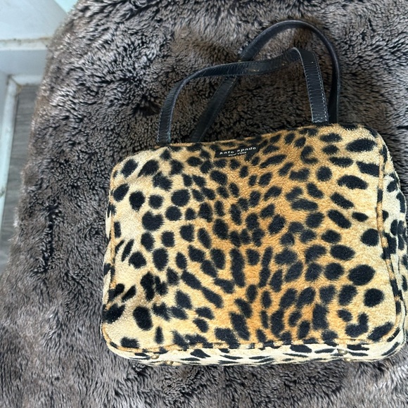 Vintage Kate Spade Faux Fur Leopard Print Mini Handbag - Picture 14 of 16